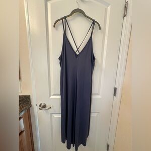 Lush from Lulus: Navy Blue Strappy/Flowy Dress